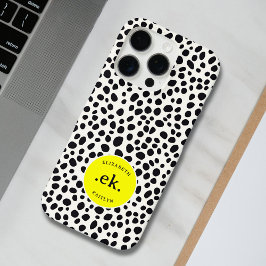 Dalmatische hond Abstract patroongeel monogram iPhone 16 Pro Hoesje