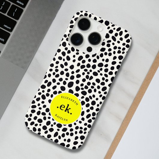 Dalmatische hond Abstract patroongeel monogram Case-Mate iPhone Case