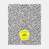 Dalmatische hond Abstract patroongeel monogram Fleece Deken (Voorkant)