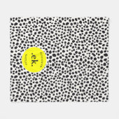 Dalmatische hond Abstract patroongeel monogram Fleece Deken (Voorkant (Horizontaal))