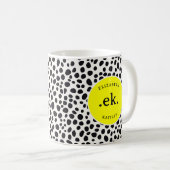 Dalmatische hond Abstract patroongeel monogram Koffiemok (Voorkant rechts)