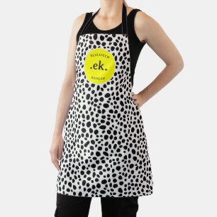 Dalmatische hond Abstract patroongeel monogram Schort