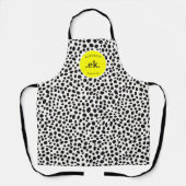 Dalmatische hond Abstract patroongeel monogram Schort (Voorkant)