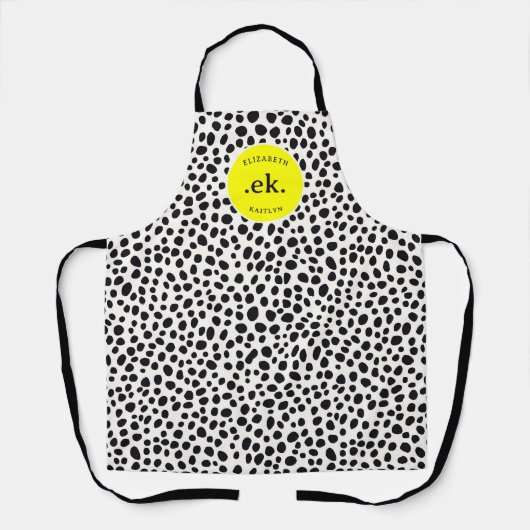 Dalmatische hond Abstract patroongeel monogram Schort (Voorkant)