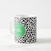 Dalmatische hond Abstract patroongroen monogram Koffiemok (Voorkant links)