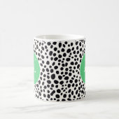 Dalmatische hond Abstract patroongroen monogram Koffiemok (Center)