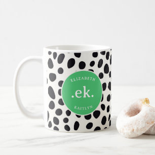 Dalmatische hond Abstract patroongroen monogram Koffiemok