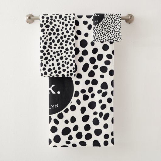 Dalmatische hond Abstract patroonmonogram Bad Handdoek (Insitu)