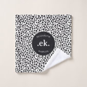 Dalmatische hond Abstract patroonmonogram Bad Handdoek (Wasdoekje)