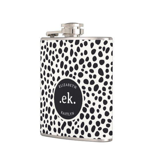 Dalmatische hond Abstract patroonmonogram Heupfles (Links)