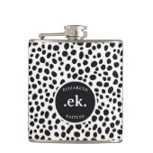 Dalmatische hond Abstract patroonmonogram Heupfles (Voorkant)