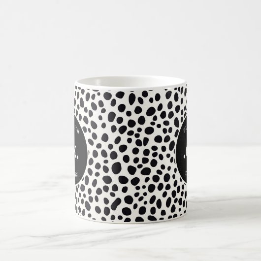 Dalmatische hond Abstract patroonmonogram Koffiemok (Center)