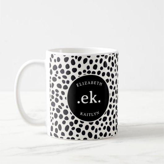 Dalmatische hond Abstract patroonmonogram Koffiemok (Links)