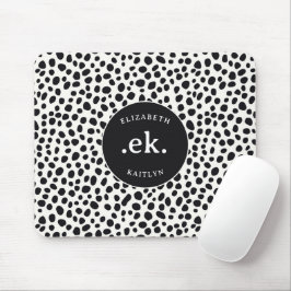 Dalmatische hond Abstract patroonmonogram Muismat