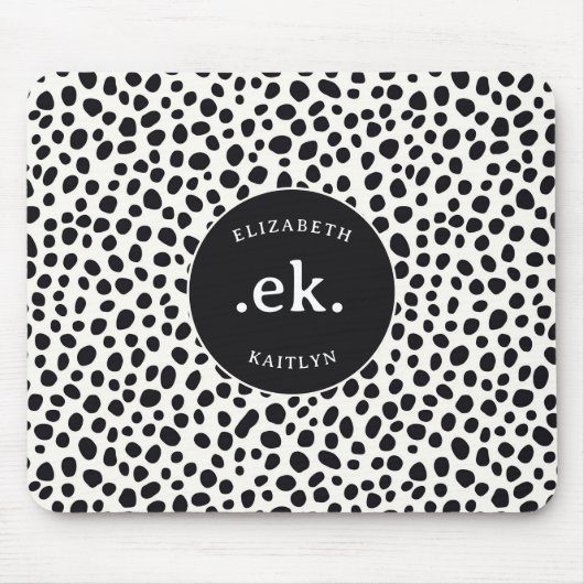 Dalmatische hond Abstract patroonmonogram Muismat (Voorkant)