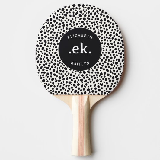 Dalmatische hond Abstract patroonmonogram Tafeltennisbatje (Voorkant)