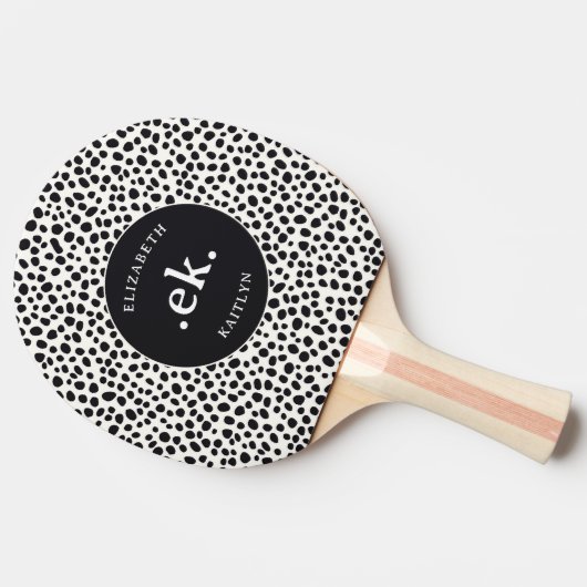 Dalmatische hond Abstract patroonmonogram Tafeltennisbatje (Zijkant)