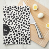 Dalmatische hond Abstract patroonmonogram Theedoek (Quarter Fold)