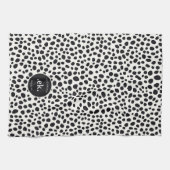 Dalmatische hond Abstract patroonmonogram Theedoek (Horizontaal)