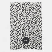 Dalmatische hond Abstract patroonmonogram Theedoek (Verticaal)