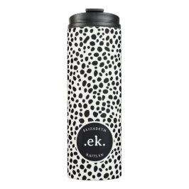 Dalmatische hond Abstract patroonmonogram Thermosbeker