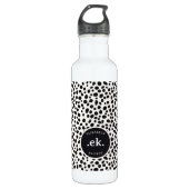 Dalmatische hond Abstract patroonmonogram Waterfles (Voorkant)