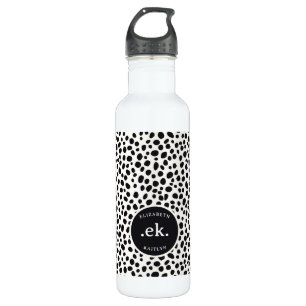 Dalmatische hond Abstract patroonmonogram Waterfles