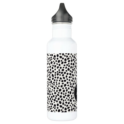 Dalmatische hond Abstract patroonmonogram Waterfles (Links)