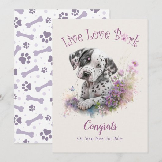 Dalmatische Hond Adoptie, Gotcha Dag Kaart (Voorkant / Achterkant)