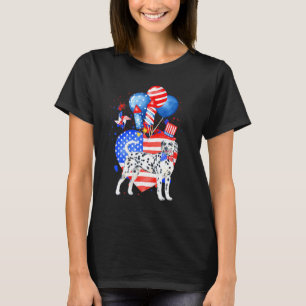 Dalmatische hond Amerika 4 juli Amerikaanse vlag T-shirt