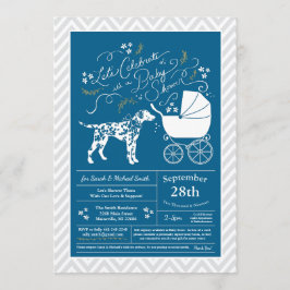 Dalmatische Hond Baby shower Blauwe Jongen Kaart