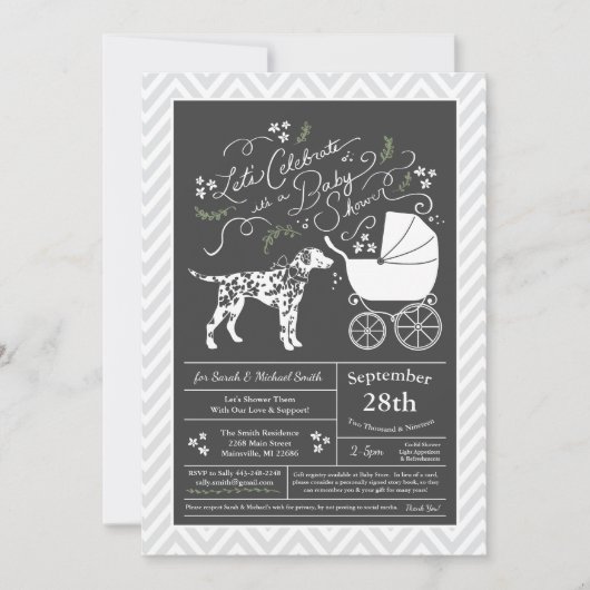 Dalmatische Hond Baby shower Genderneutraal Kaart (Voorkant)