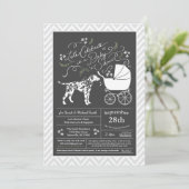 Dalmatische Hond Baby shower Genderneutraal Kaart (Staand voorkant)