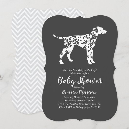 Dalmatische Hond Baby shower Genderneutraal Kaart (Voorkant / Achterkant)