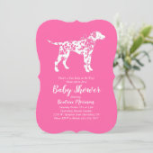 Dalmatische hond Baby shower roze meisje Kaart (Staand voorkant)