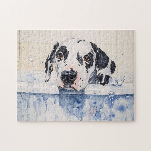 Dalmatische hond bad tijd schilderen legpuzzel (Horizontaal)