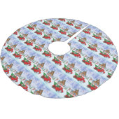 Dalmatische hond bij kerstcadeauwagen sneeuw kerstboom rok (Gekanteld)