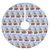 Dalmatische hond bij kerstcadeauwagen sneeuw kerstboom rok (Voorkant)