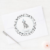 Dalmatische hond blauwe partij gunst ronde sticker (Envelop)