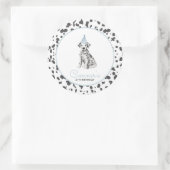 Dalmatische hond blauwe partij gunst ronde sticker (Tas)