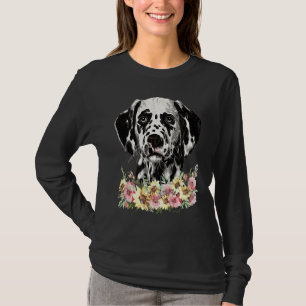 Dalmatische hond bloem t-shirt