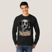 Dalmatische Hond Bloem T-shirt (Voorkant volledig)
