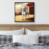 Dalmatische hond canvas afdruk (Insitu (Slaapkamer))