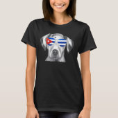 Dalmatische Hond Cuba Vlag Zonnebril T-shirt (Voorkant)