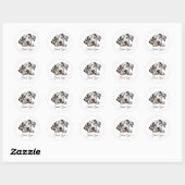 Dalmatische hond dank u ronde sticker (Vel)