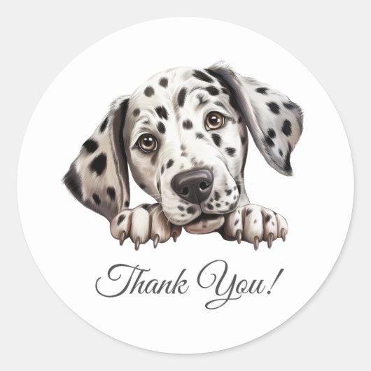 Dalmatische hond dank u ronde sticker (Voorkant)