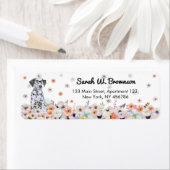 Dalmatische hond die een oogbril draagt etiket (Insitu)