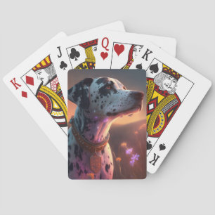 Dalmatische hond dier portret schilderij huisdier pokerkaarten