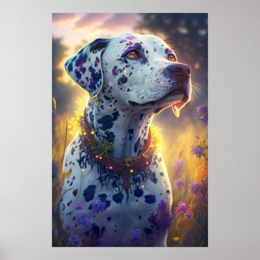 Dalmatische hond dier portret schilderij huisdier poster (Voorkant)