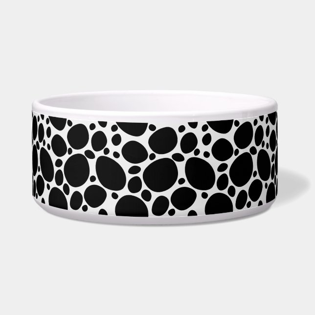 Dalmatische Hond Dier Zwart & Wit Patroon Voerbakje (Voorkant)